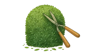 Hedge trimming service illustration