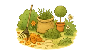 Seasonal garden tidy service icon